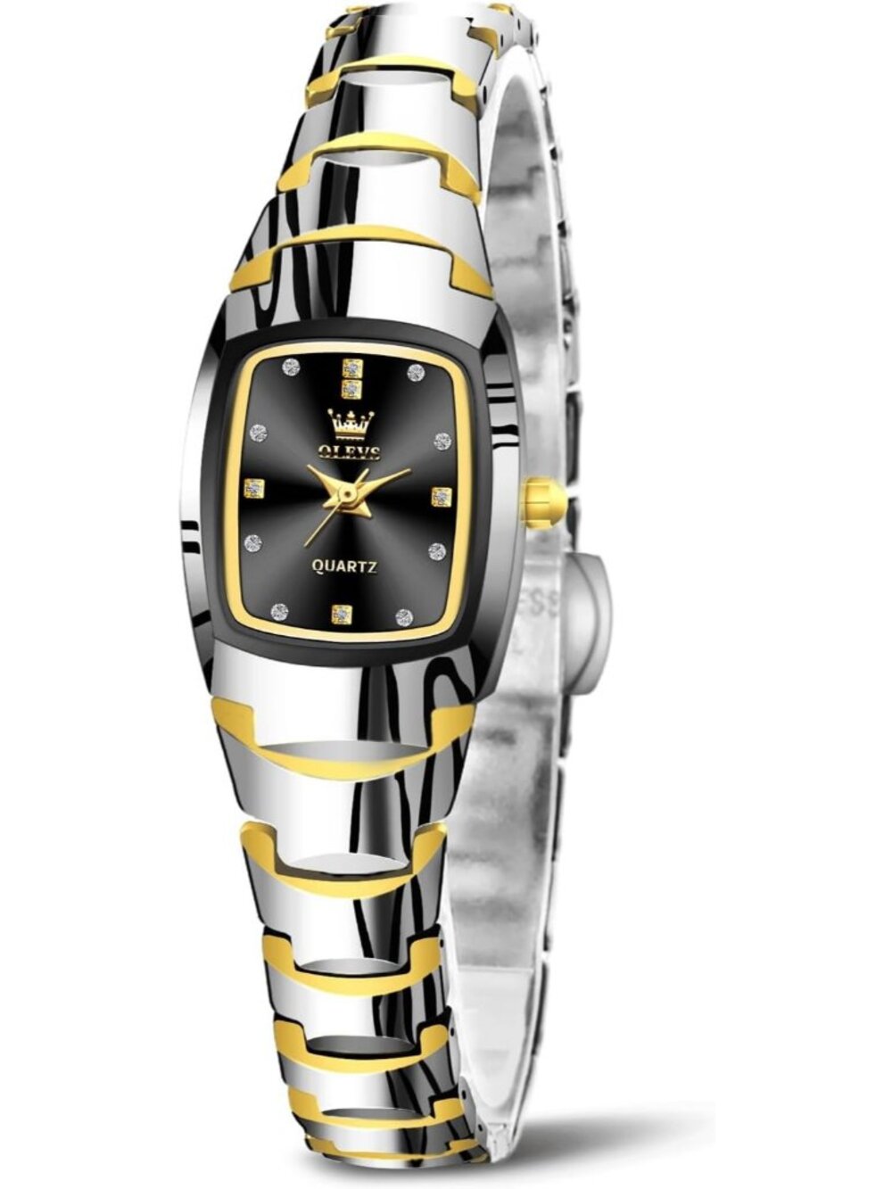 Women's Silver/Gold/Black Stainless Steel Waterproof Analog Quartz Wrist Watch